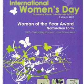 Blacktown City Council International Women's Day, Woman of the Year Award Nomination Form, 2010
