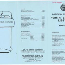 Blacktown City Council's Youth Services Listing, March 1994