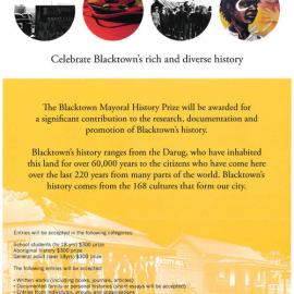 Blacktown City Mayoral History Prize Entry Form, 2010