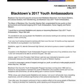 Blacktown City Youth Ambassadors, 2017