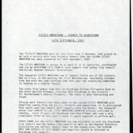 Sydney to Blacktown Cities Marathon, 1982