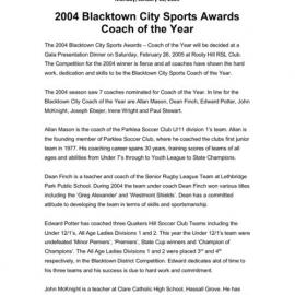 Blacktown City Sports Awards, Coach of the Year, 2004
