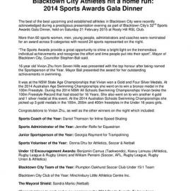 Blacktown City Sports Awards, 2014