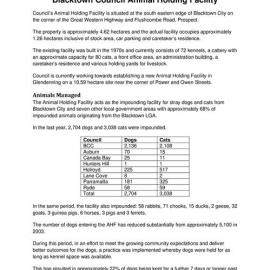 Blacktown Council Animal Holding Facility, 2015