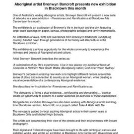 Aboriginal Artist Bronwyn Bancroft presents a new exhibition in Blacktown, 2015