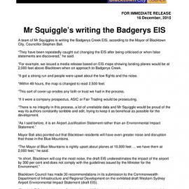 Mr Squiggle's Writing the Badgerys Creek EIS, 2015