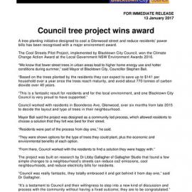 Council Tree Project Wins Award, 2017