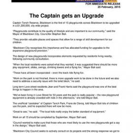Captain Tench Reserve upgrade, 2015