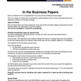 In the (Blacktown City Council) Business Papers, 2015
