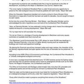 Proposed Rezoning of Land on Denis Winston, Drive, Doonside, 2015