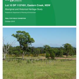 Aboriginal and Historical Heritage Study, Eastern Creek, 2016