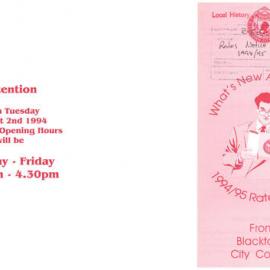 What's New About Your 1994-95 Rates Notice Brochure