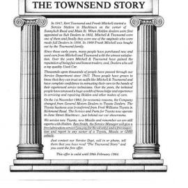 The Townsend Story - History of Mitchell & Townsend Holden dealers, 1984