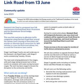 Start of Stage 3 Works for Denmark Link Road From 13 June, 2023