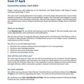 Start of Stage 2 Works for Denmark Link Road, 2023