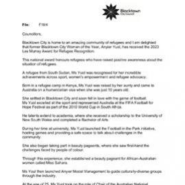 Anyier Yuol (Mayoral Minute No 691), 2023