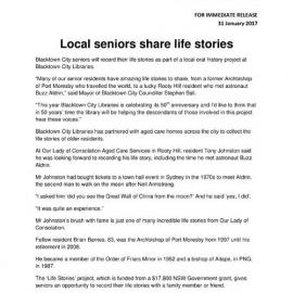 Local Seniors Share Life Stories, 2017