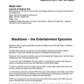 Launch of Sydney Zoo, Bungarribee. 2015