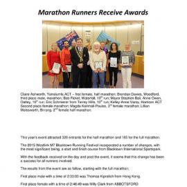 Westlink M7 Marathon Awards, 2015