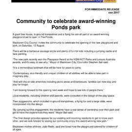 Opening of Reserve 871, The Ponds, 2017