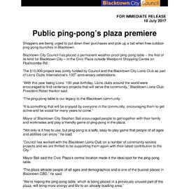 Public Ping-Ping Civic Plaza Blacktown, 2017