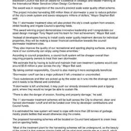 Blacktown's Stormwater Award, 2015