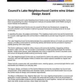 The Lake Neighbourhood Centre, The Ponds, 2017