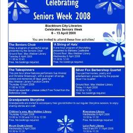 Blacktown City Libraries Celebrating Seniors Week, 2008