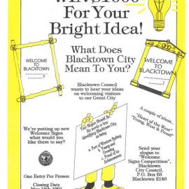 What Does Blacktown City Mean to You? Welcome Sign Competition, 1994