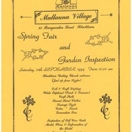 Mullauna Village Blacktown, Spring Fair and Garden Inspection, 1994
