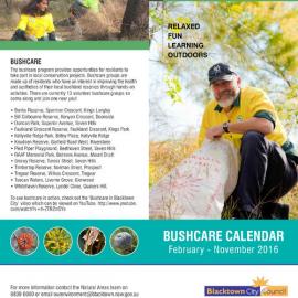 Bushcare Calendar, 2016