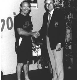 Alderman Len Robinson with unknown award recipient