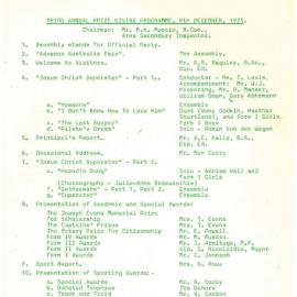 Evans High School Third Annual Prize Giving Programme, 1975