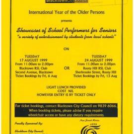 International Year of the Older Persons, School Performance, 1999