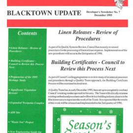 Blacktown City Council Developer's Newsletter, December 1995