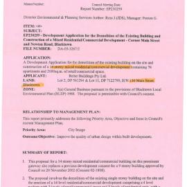 Development Application for the Demolition of the Existing Building and Construction of a Mixed Residential/Commercial Development - Corner Main Street and Newton Road, Blacktown, 2003
