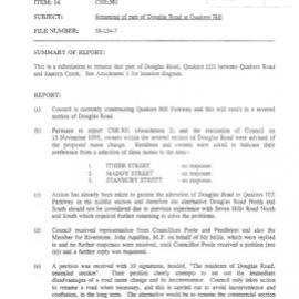 Renaming part of Douglas Road, Quakers Hill, 1996