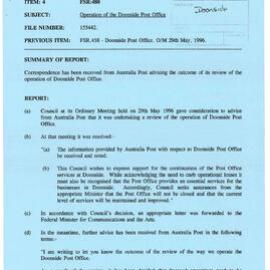 Operation of Doonside Post Office, 1996