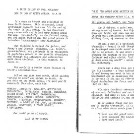 Keith Gibson Eulogy, 1988