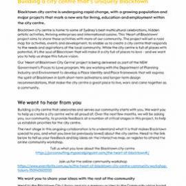 The 'Heart of Blacktown' Project, 2021