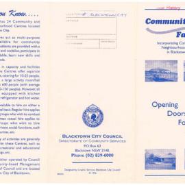 Community Facilities, Blacktown City Council, 1996