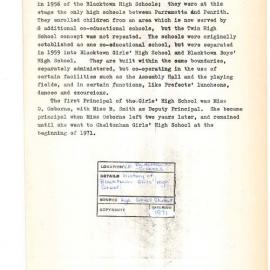 Blacktown Girls' High School History