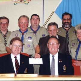 Presentation of cheque to Cumberland Scouts
