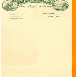 Blacktown Shire Council Stationery "Where the City Joins the Country", 1936