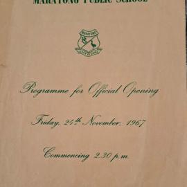 Marayong Public School Opening Programme, 1967