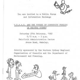 Western Sydney Area Assistance Scheme (WSAAS) and the Future of Community Funding in Western Sydney, 1982