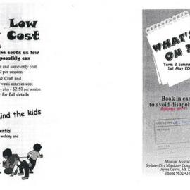 Mission Australia -Sydney City Mission Whats On, Term 2, 2000