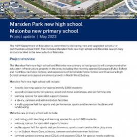 Project Update New Schools at Marsden Park and Melonba, May 2023