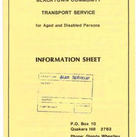 Blacktown Community Transport Service for Aged and Disabled Persons, c 1980s