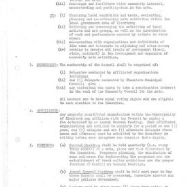 Blacktown Community Council for the Arts Constitution, 1980